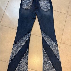 Women's Blue Paisley Jeans